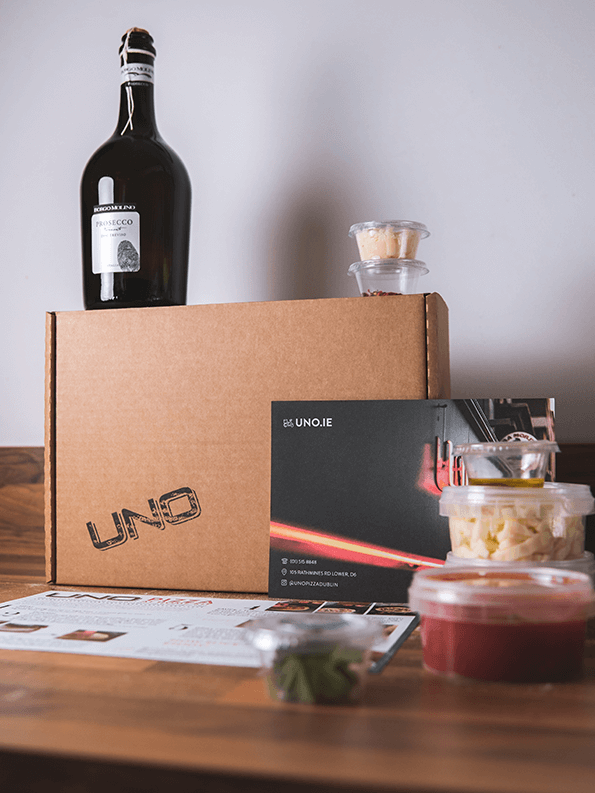 pizza kit and prosecco