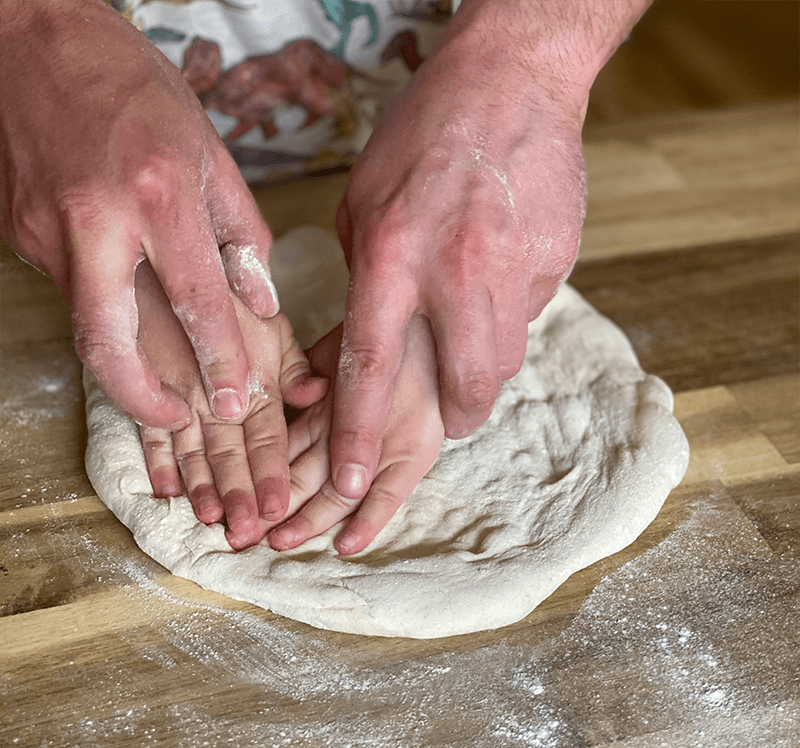 pizza dough stretching